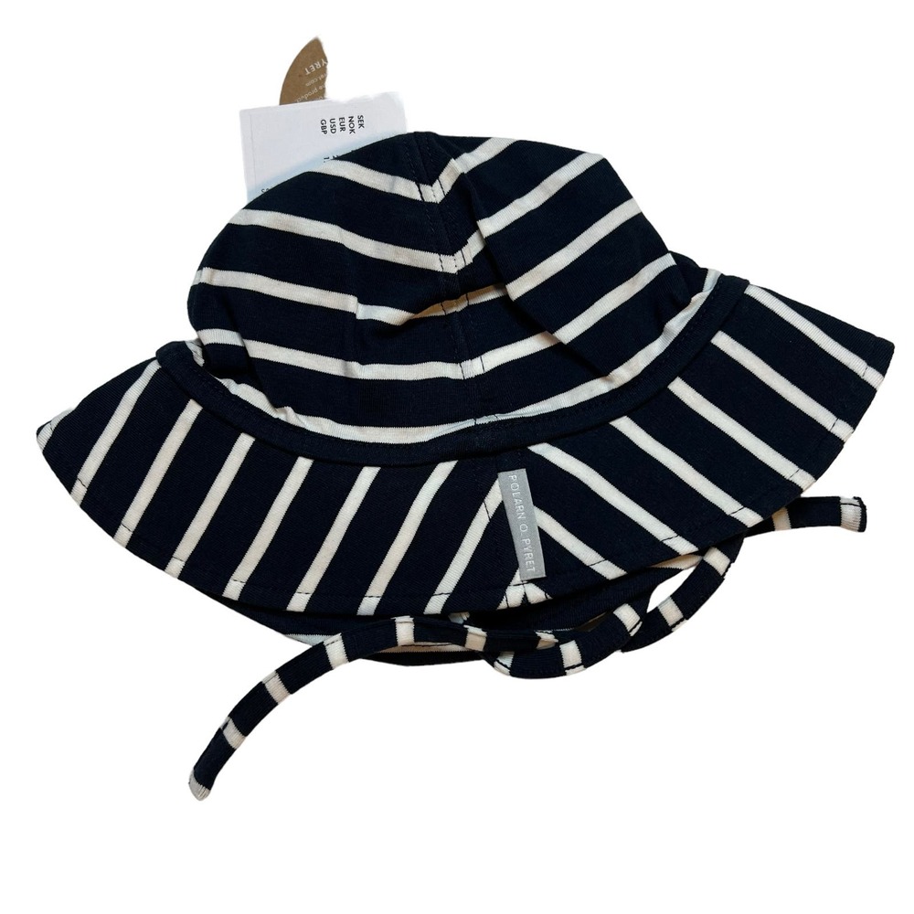Polarn O Pyret Navy Nautical Stripe Sun Hat Size 2-4 Month New‎